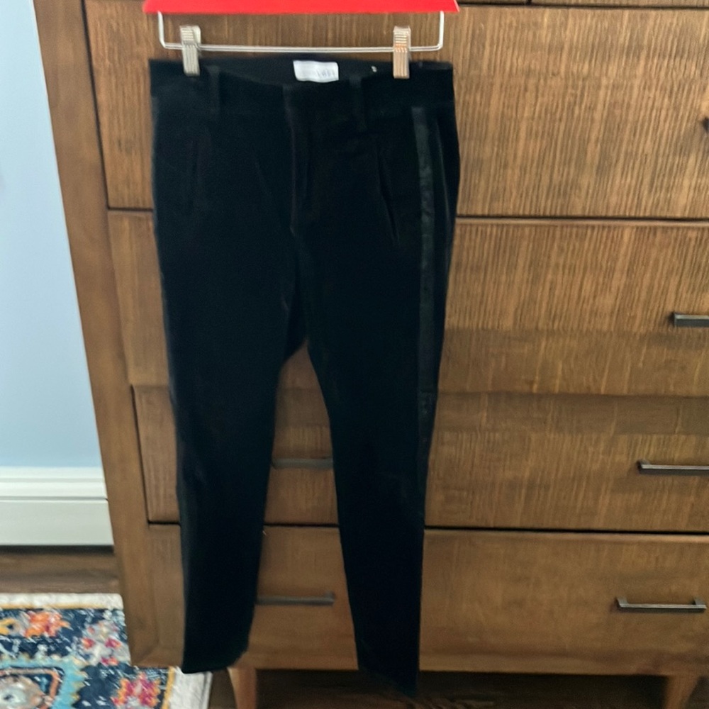 Made in Love LOFT Black Velvet Pants. Cropped Hem. Size 26. Excellent Condition